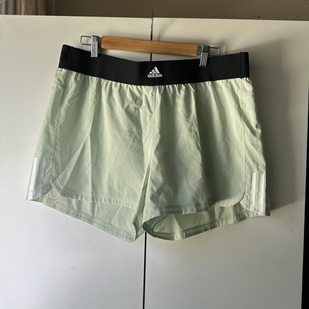 Adidas AEROREADY High Waist Running Shorts Light Green Women’s Size XL NEW